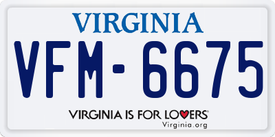 VA license plate VFM6675