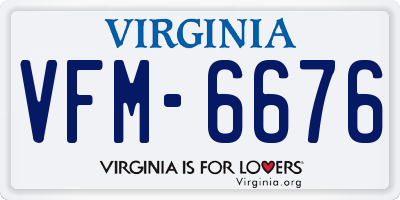 VA license plate VFM6676