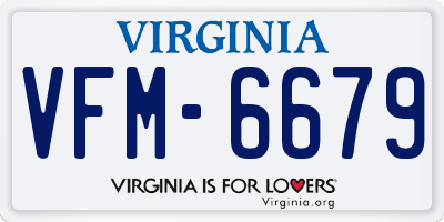 VA license plate VFM6679
