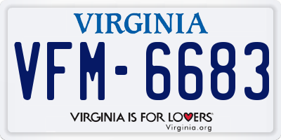 VA license plate VFM6683