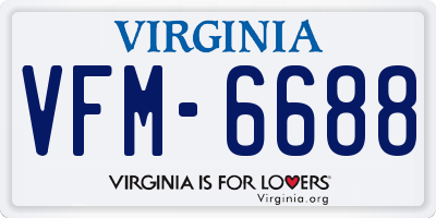 VA license plate VFM6688