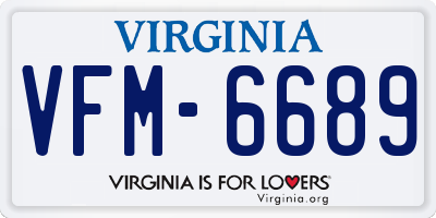 VA license plate VFM6689