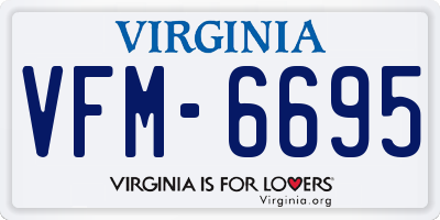 VA license plate VFM6695