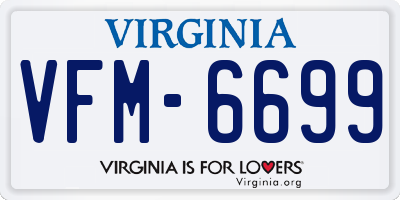 VA license plate VFM6699