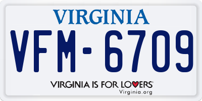 VA license plate VFM6709
