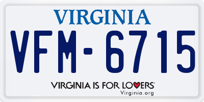 VA license plate VFM6715