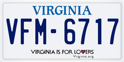 VA license plate VFM6717