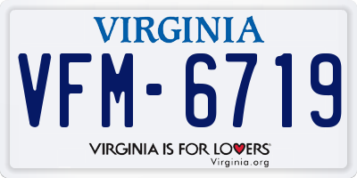 VA license plate VFM6719