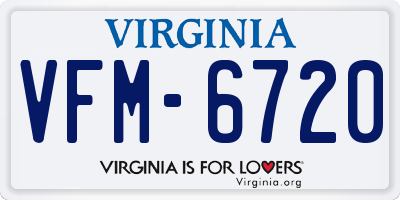 VA license plate VFM6720