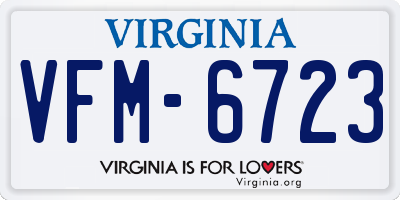 VA license plate VFM6723