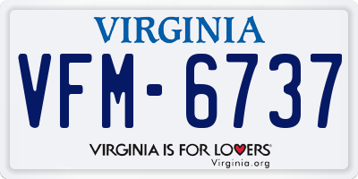 VA license plate VFM6737