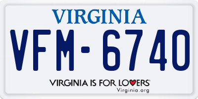 VA license plate VFM6740