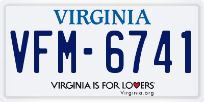 VA license plate VFM6741