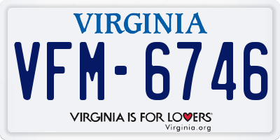VA license plate VFM6746