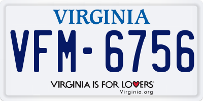 VA license plate VFM6756