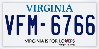VA license plate VFM6766