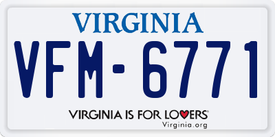 VA license plate VFM6771