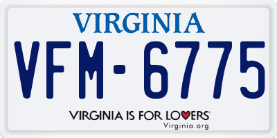 VA license plate VFM6775
