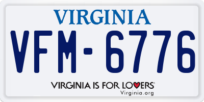 VA license plate VFM6776