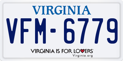 VA license plate VFM6779