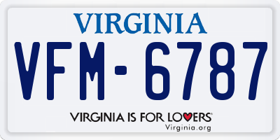 VA license plate VFM6787