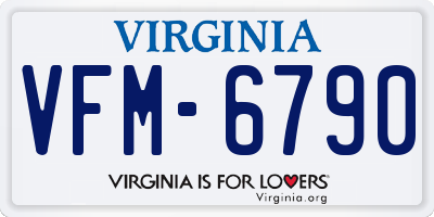 VA license plate VFM6790