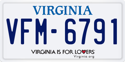 VA license plate VFM6791