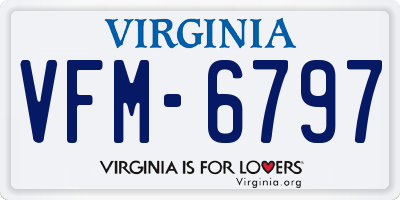 VA license plate VFM6797