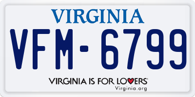 VA license plate VFM6799