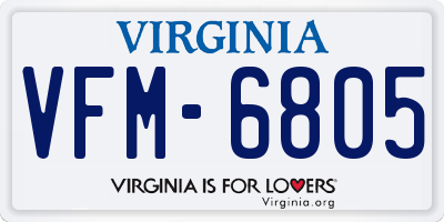 VA license plate VFM6805
