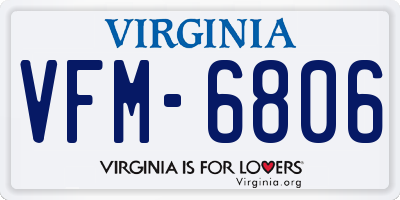 VA license plate VFM6806
