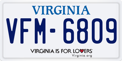 VA license plate VFM6809