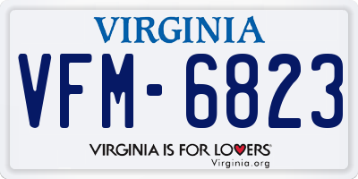 VA license plate VFM6823