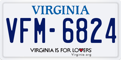 VA license plate VFM6824