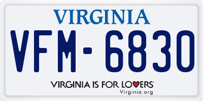 VA license plate VFM6830