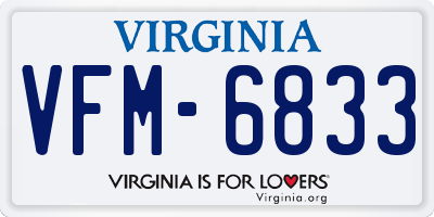 VA license plate VFM6833