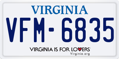 VA license plate VFM6835