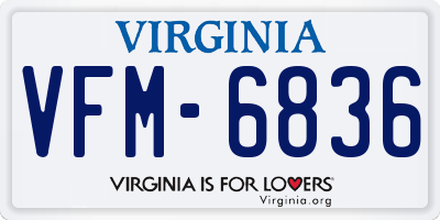 VA license plate VFM6836