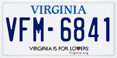 VA license plate VFM6841