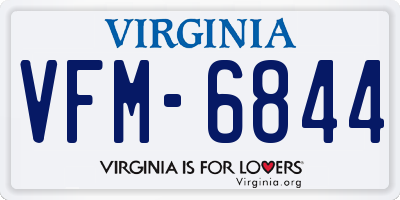 VA license plate VFM6844