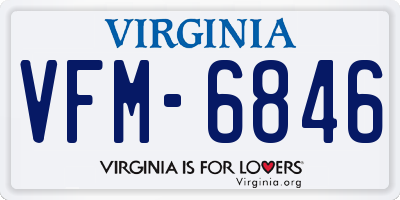 VA license plate VFM6846