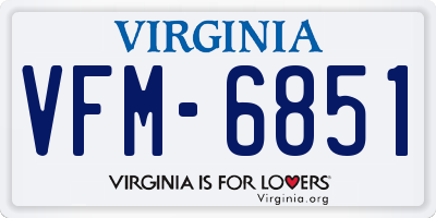 VA license plate VFM6851