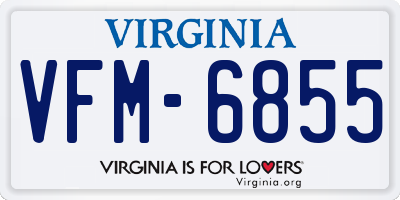 VA license plate VFM6855