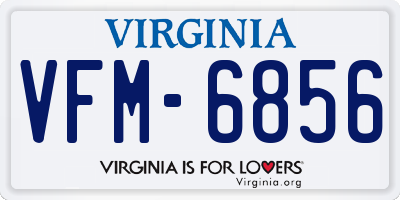 VA license plate VFM6856