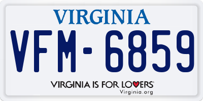 VA license plate VFM6859