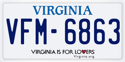 VA license plate VFM6863