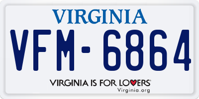 VA license plate VFM6864