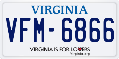 VA license plate VFM6866