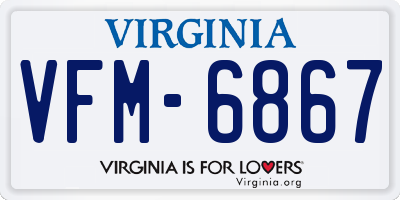 VA license plate VFM6867