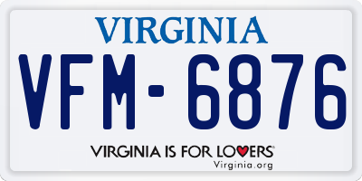 VA license plate VFM6876